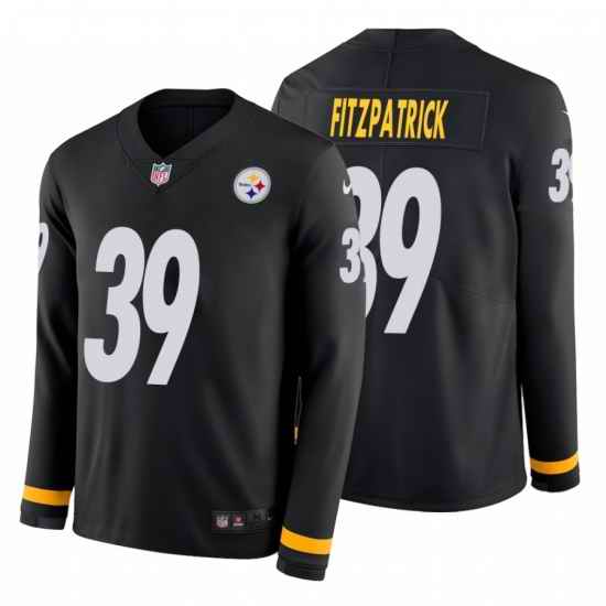 Men Pittsburgh Steelers 39 Chris Boswell Black Therma Long Sleeve Jersey
